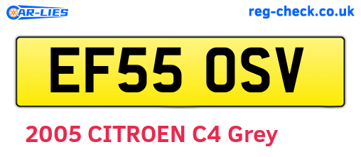 EF55OSV are the vehicle registration plates.