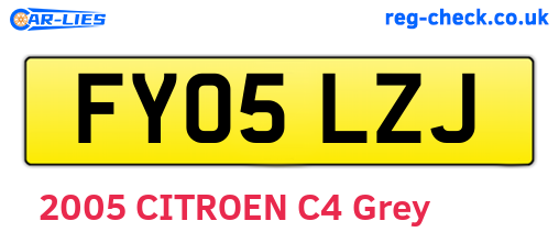 FY05LZJ are the vehicle registration plates.