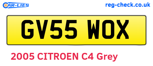 GV55WOX are the vehicle registration plates.