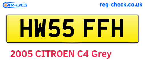 HW55FFH are the vehicle registration plates.