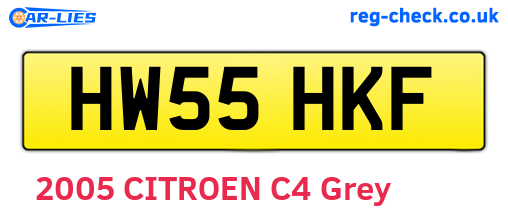 HW55HKF are the vehicle registration plates.