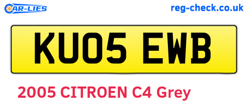 KU05EWB are the vehicle registration plates.
