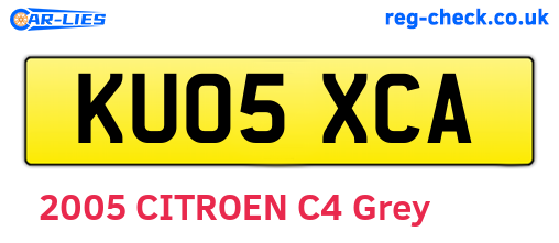 KU05XCA are the vehicle registration plates.
