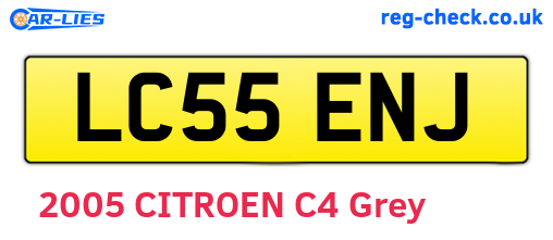 LC55ENJ are the vehicle registration plates.