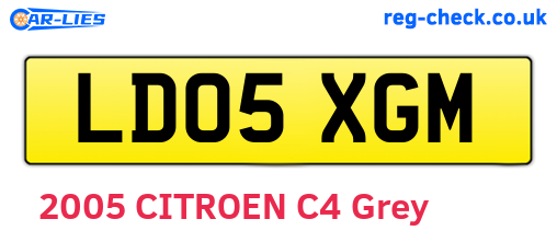 LD05XGM are the vehicle registration plates.