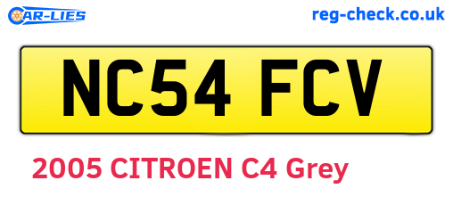 NC54FCV are the vehicle registration plates.