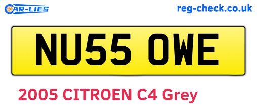 NU55OWE are the vehicle registration plates.