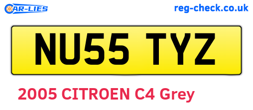 NU55TYZ are the vehicle registration plates.