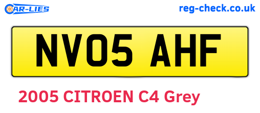 NV05AHF are the vehicle registration plates.