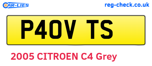 P40VTS are the vehicle registration plates.