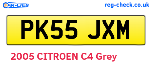 PK55JXM are the vehicle registration plates.