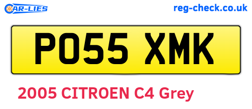 PO55XMK are the vehicle registration plates.