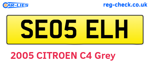SE05ELH are the vehicle registration plates.