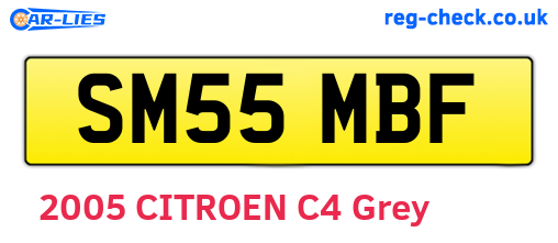 SM55MBF are the vehicle registration plates.