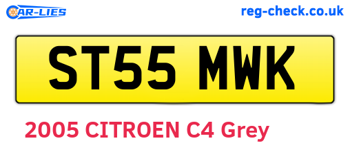 ST55MWK are the vehicle registration plates.