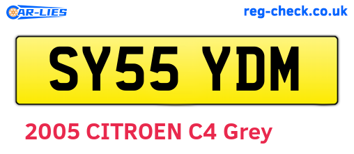 SY55YDM are the vehicle registration plates.
