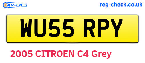 WU55RPY are the vehicle registration plates.