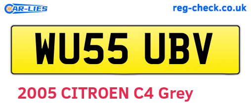 WU55UBV are the vehicle registration plates.