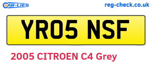 YR05NSF are the vehicle registration plates.