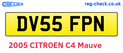 DV55FPN are the vehicle registration plates.