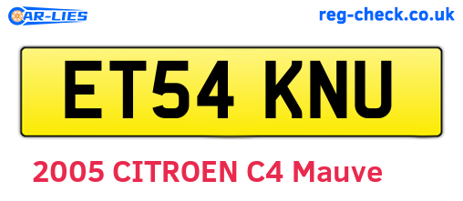 ET54KNU are the vehicle registration plates.
