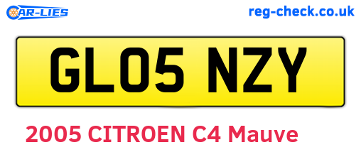 GL05NZY are the vehicle registration plates.