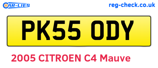 PK55ODY are the vehicle registration plates.