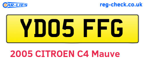 YD05FFG are the vehicle registration plates.
