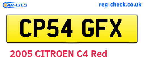 CP54GFX are the vehicle registration plates.