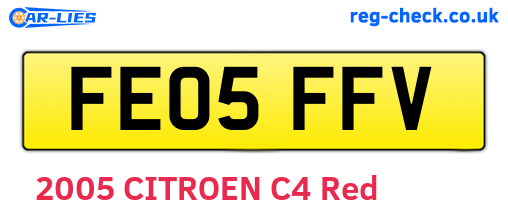 FE05FFV are the vehicle registration plates.