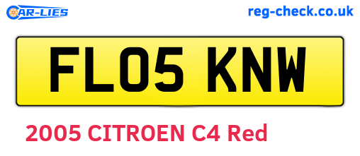 FL05KNW are the vehicle registration plates.