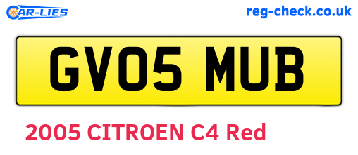 GV05MUB are the vehicle registration plates.