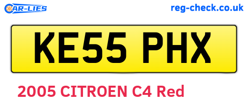 KE55PHX are the vehicle registration plates.