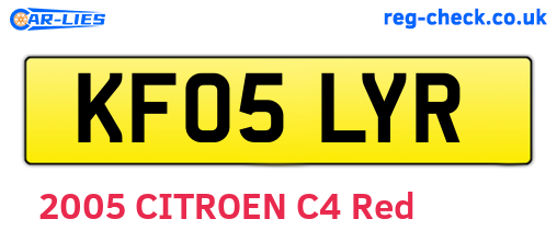 KF05LYR are the vehicle registration plates.