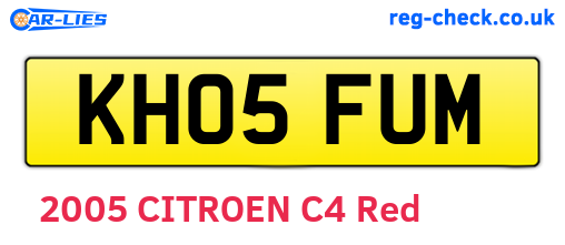 KH05FUM are the vehicle registration plates.