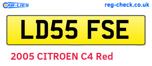 LD55FSE are the vehicle registration plates.