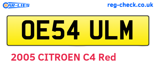 OE54ULM are the vehicle registration plates.