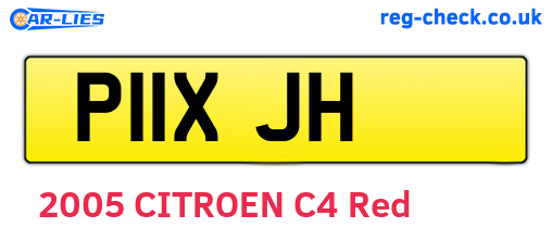 P11XJH are the vehicle registration plates.