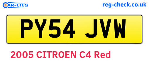 PY54JVW are the vehicle registration plates.