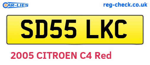 SD55LKC are the vehicle registration plates.