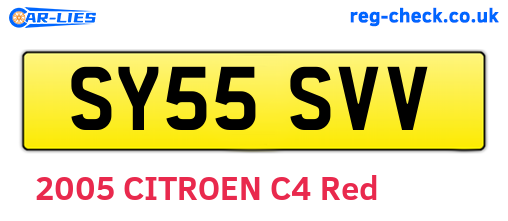 SY55SVV are the vehicle registration plates.