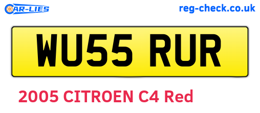 WU55RUR are the vehicle registration plates.