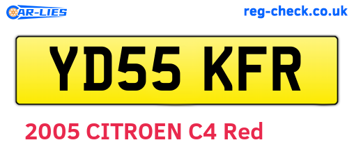 YD55KFR are the vehicle registration plates.