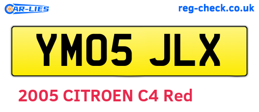 YM05JLX are the vehicle registration plates.