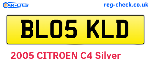 BL05KLD are the vehicle registration plates.