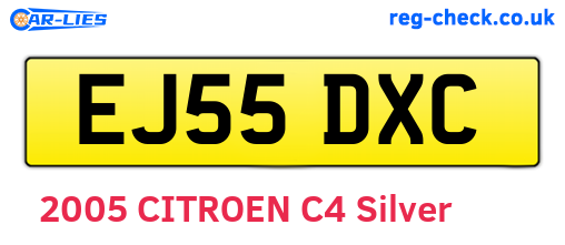 EJ55DXC are the vehicle registration plates.