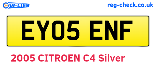 EY05ENF are the vehicle registration plates.