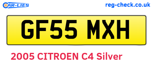 GF55MXH are the vehicle registration plates.