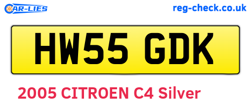 HW55GDK are the vehicle registration plates.