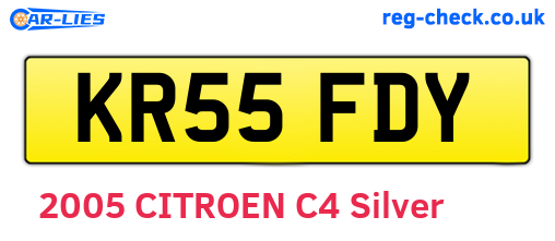 KR55FDY are the vehicle registration plates.